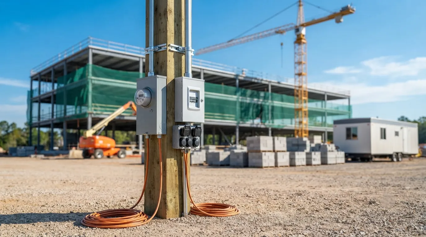 Temporary Power Pole in League City, TX